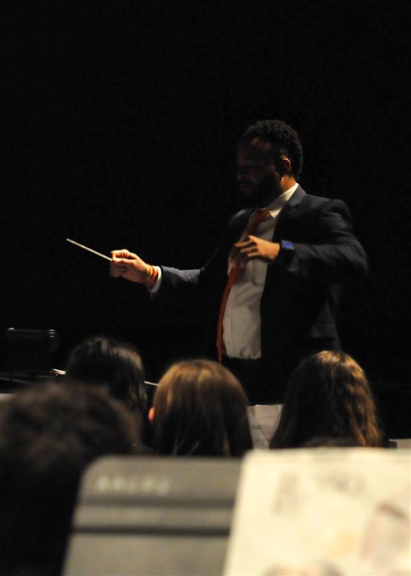 Students performing at the 2023-2024 All County Band Concert